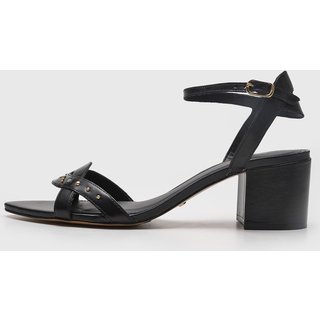 Sandália Feminina Arezzo Salto Bloco Tachas Preta