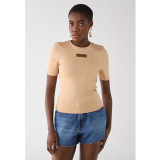 Blusa Feminina Lança Perfume Manga Curta Bege