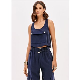 Blusa Curta Com Decote U Lança Perfume
