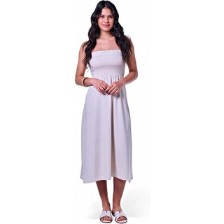 Vestido Feminino Longo Lastex Areia Incolor