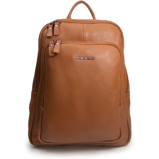 Infantil - MOCHILA FEMININA EM COURO CARAMELO “ANA EDUARDA THOMÉ”
