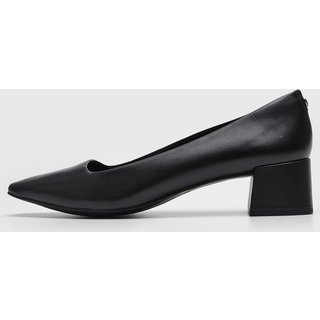 Scarpin Feminino Loucos e Santos Salto Bloco Ponta Quadrada Preto