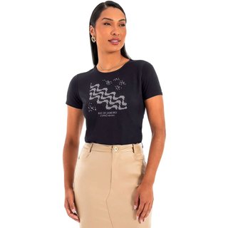 Blusa Feminina Habana Gola Careca Copacabana Preta