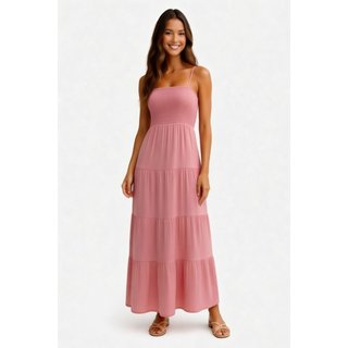 Vestido Longo D Bell Outlet Fashion Liso Alcinha Laranja