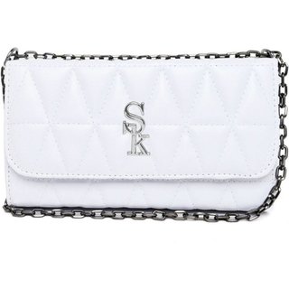 Bolsa Feminina Anna Andrade Transversal Clutch Casual Corrente Moda Tendência Branco