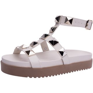 Sandalia Papete Rasteira Feminina Off White Piramide Sola Alta Tellini Store