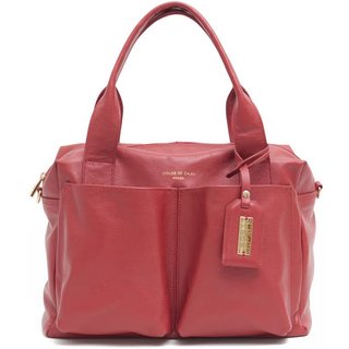 Bolsa Feminina Em Couro Alça De Mão Vermelha "Dandara Regis"""
