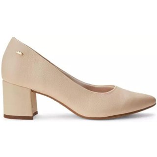 Sapato Dakota Scarpin Salto Grosso Feminino Bege