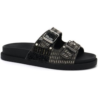 Chinelo Preto Pedraria Ramarim Fivela Feminino 2447237-2