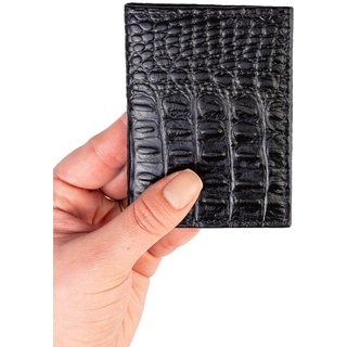 Porta cartões de couro croco Andréia 7,5x10cm - Preto
