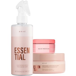 Kit Braé Essential Máscara P Fluído e Hair Protein (3 produtos)