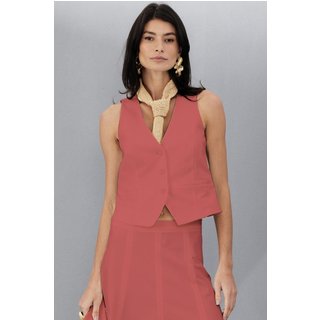 Colete Feminino Casual em Linho Smk Rosa