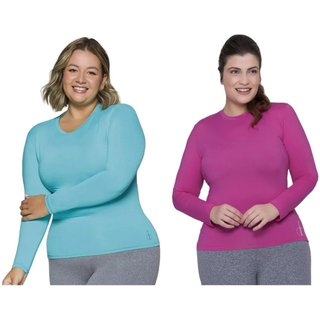 Kit 2 Camisas Térmicas Selene Proteção UV Plus Size Feminina