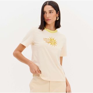 Camiseta Easy Lança Perfume Manga Curta Ve26 Bege Feminino