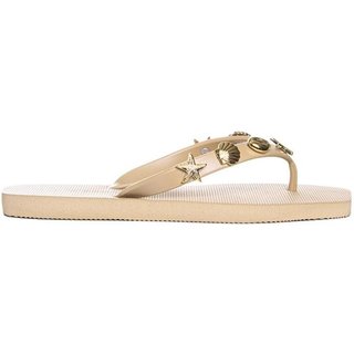Chinelo Feminino Giulia Domna Biico Quadrado Bege Incolor
