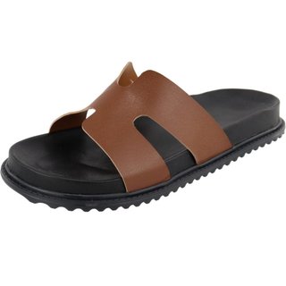 Papete H Rasteira Sandalia Confort Slide Verão Agnes Veronez Caramelo