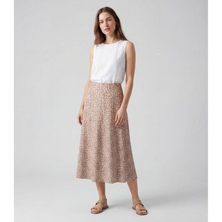 Saia Midi Com Recorte Nas Costas Infinita Cor Marrom