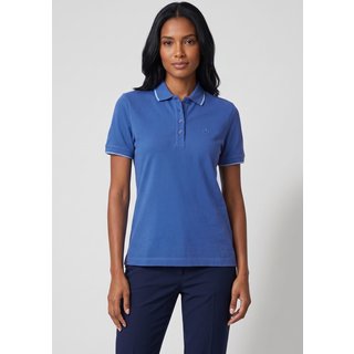 Blusa Polo Feminina Dudalina Frisos Azul