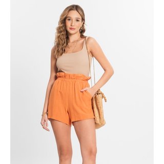 Shorts Feminino Linho Select Laranja