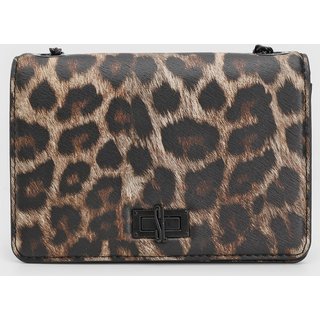 Bolsa Pequena Feminina Santa Lolla Animal Print Onça Marrom