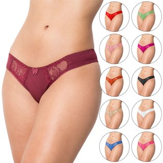 Kit 10 Tangas de Cotton Gabi Lingerie Calcinha Algodão Moda Íntima com Detalhes Rendados Multicolorido