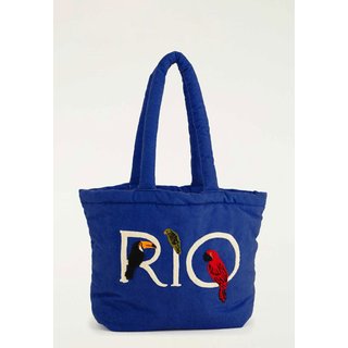 Bolsa Feminina FARM Solzão Rio Bordado Azul