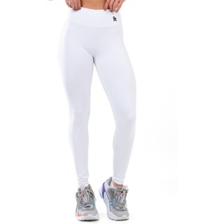 Calça Legging Fitness Cintura Alta Feminina Poliamida Zero Transparência - Branco