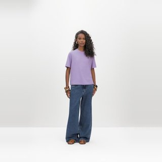 Blusa feminina em malha comfort Essendi Roxo