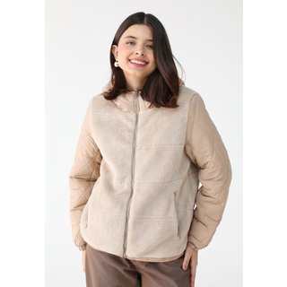Jaqueta Facinelli Nylon com Pelo Bege