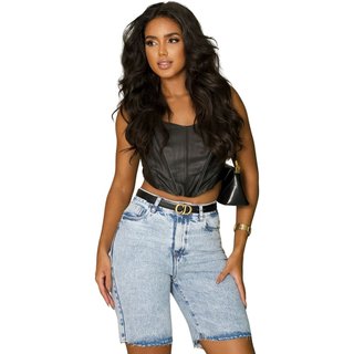 Bermuda Jeans Jorts Feminina Cintura Média Básica 23624 Americano Consciência