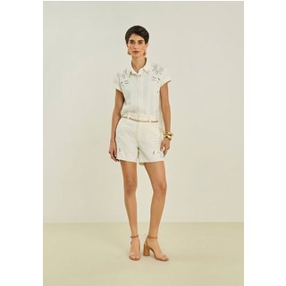 Bermuda Maria Valentina Reta Alta Branco