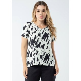 Blusa Pau a Pique Estampada Preto PRETO - GG Pau a Pique