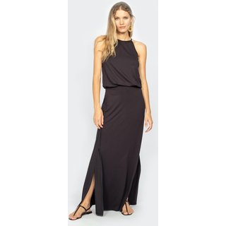 Vestido Longo Amazonia Vital Malha Trapézio com Elástico na Cintura Preto