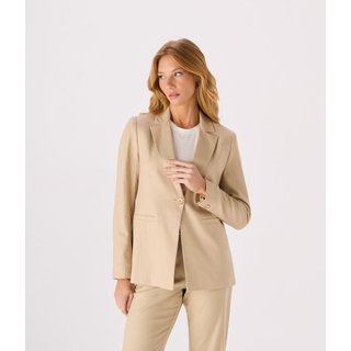 Blazer Makenji Com Um Botao Frente Feminino Bege