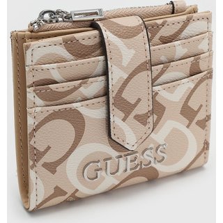 Carteira Feminina Guess Monograma Bege