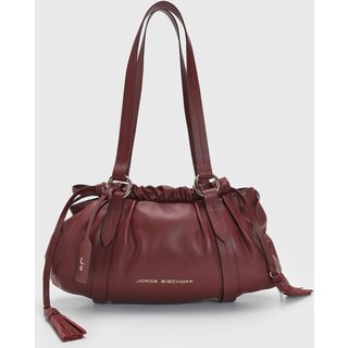 Bolsa Feminina Jorge Bischoff Média Efeito Franzido Vinho