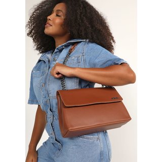 Bolsa Feminina Retta De Ombro Grande Caramelo