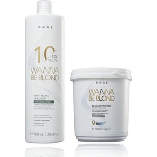 BRAÉ Wanna Be Blond 3% Água Oxigenada 10 Volumes 900ml+Pó Descolorante 500g