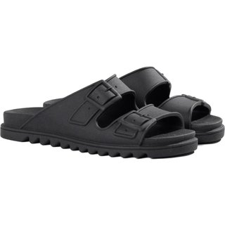 Chinelo Feminino Anna Andrade Sandália Papete Casual Rasteira Flat Conforto Moda Verão Blogueira Preto