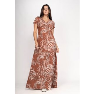 Vestido CabanaFree Coema Longo Malha Detalhe no Busto Palmas da Terra