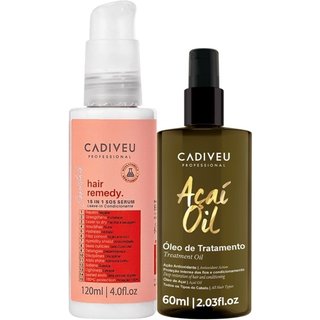 Kit Cadiveu Professional Essentials Hair Remedy Leave-in Sérum e Açaí Oil 60 (2 produtos)