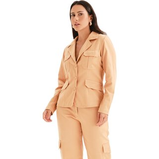 Casaco Feminino de Sarja Caramelo Mara Caboo