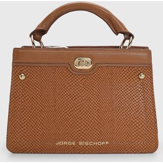 Bolsa Feminina Jorge Bischoff Texturizada Caramelo
