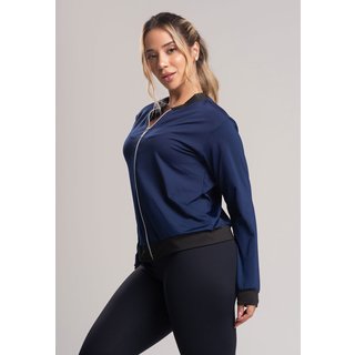 Casaco MVB Modas Jaqueta Bomber Zíper Suplex Liso Azul Marinho