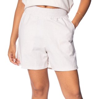 Short Feminino LZT Cintura Alta Off White Mescla