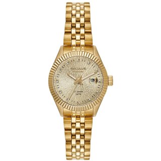 Relógio Feminino Seculus Automático Dourado Fundo Transparente Seculus