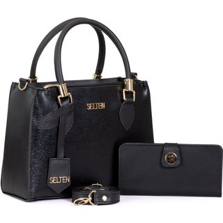 Kit Bolsa com Carteira Selten Preta