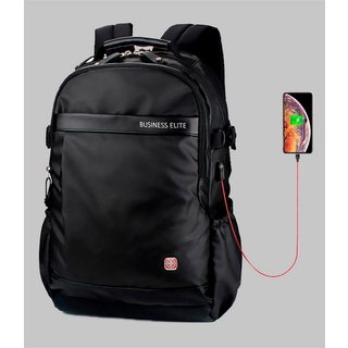 Mochila Masculina Cabo De Aço Executiva Viagem Grande Usb E Fecho De Segurança Embutido Crossgear Preta 01 PRETO