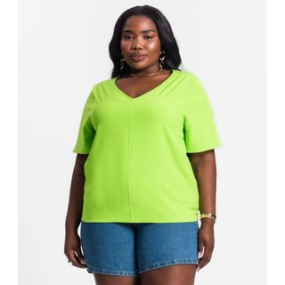 Blusa Plus Size Feminina Decote V Secret Glam Verde