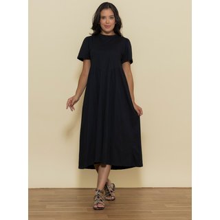 Vestido Aura Audrey Malha Lisa Preto
